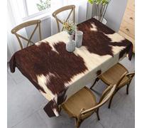 HDTVTV Rectangular Tablecloth, Washable, Suitable For Birthday Parties And Coffee Table Decoration, 35 X 55 Inches.Cowhide Fur Cow Hair Skin Brow And White Domestic Animal Pattern