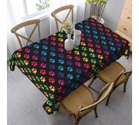 HDTVTV Rectangular Tablecloth, Washable, Suitable For Birthday Parties And Coffee Table Decoration, 35 X 55 Inches.Rainbow Colorful Dog Paw