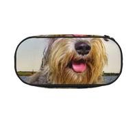 HDTVTV Schnauzer Lawn Pets Gray Dogs Chnauzer Pencil Pouch Pen Case Portable Pencil Bag with Zipper Cosmetic Pouch Bag