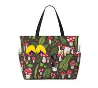 HDTVTV Toadstool Mushroom Art Print, Large Beach Bag Shoulder Bag For Women - Tote Bag Handbag With Handles