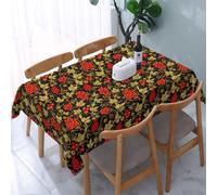 HDTVTV Traditional Russian Khokhloma, Tablecloth, Waterproof Dust-Proof Tabletop Wrinkle Resistant Table Cover - 137 X 183 cm