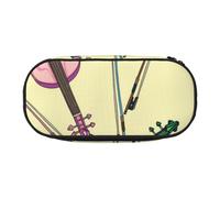 HDTVTV Violin Music Note Pencil Pouch Pen Case Portable Pencil Bag with Zipper Cosmetic Pouch Bag