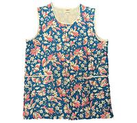 HDUK Ladies Floral Home/Work Tabard (Tabbard) Apron with Button Fastening and Two Front Pockets (UK 16/18 (OS), Royal)