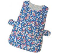 HDUK Ladies Floral Home/Work Tabard (Tabbard) Apron with Single Large Front Pocket, White Piping and Side Fastening Button Tabs (UK 8/10 (WMS), Royal Blue Floral)