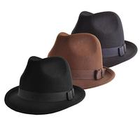 HDUK Summer Hats Classic 100% Wool Felt Style Trilby Hat/Small, Medium, Large/Black, Navy, Brown (Medium - 58 cms, Black)