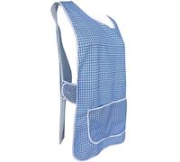 HDUK Top Quality Ladies Dogtooth Pattern Home/Work Tabard Apron with Large Front Pocket, White Piping and Side Fastening Button Tabs / Available in 5 Colours and in UK Sizes 8-10 up to 28-30 (UK 16/18 (OS), Navy)