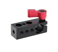 HDVATE 15mm Rod Clamp Holder w/ 1/4" Thread for DSLR Rig Rail Support Magic Arm Monitor (Red)