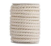 Hdviai Macrame Rope - Natural Unbleached Cotton Rope - 3 Strand Twisted Cotton Cord for Wall Hanging，DIY Craft Making，Plant Hangers，Knotting Decorative Projects (10mm x 16 Yards)