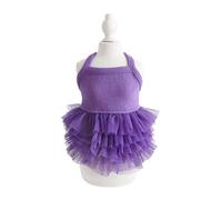 Hdwk&Hped Small Dog Dress Breathable Summer Dog Dress for Puppy Cats Girl Female Tutu Cake Skirt Princess Dress for Birthday Party Costume (Cake Skirt - Purple, X-Large)
