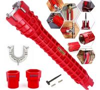 HDWY 8 in 1Multifunctional Kitchen Faucet Sink Basin Wrench, Kitchen Drain Tub Removal nut Plumbing Plumber, for Tight Spaces Installation and Repairs Tools