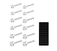 HDXH 60pcs Steel Nose Studs Rings,Nose stud,nose piercing,Body Jewelry For nose Steel columns are anti-allergic and non-irritating（1.5MM,2MM,2.5 MM,Silver）