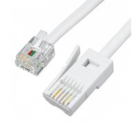 HDXH Telephone Cable Phone Cable for Landline ADSL Modem Cable 2M,BT to RJ11,UK Telephone Plug to RJ11 Lead For British home fixed telephone lines,Devices as fax machines,Telephones etc（white，2M）
