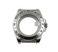 HDXSGNT 40mm NH34 NH35 NH36 NH38 NH70 NH72 Sapphire Glass Watch Case 24 Hours Fixed Bezel Solid Steel ETA2824 PT5000 Case Screw Crown, Glass Back A, ETA 2824 PT5000 Case