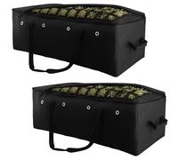 HDYEGY 2 Pack Hay Bale Bag,Heavy Duty 1200D Oxford Fabric Slow Feed Hay Bag Extra Large Hay Bale Storage Bag with Top Slow Feed Design for Horse, Goat, Donkeys,45x19.7x18.5 Inch,Black