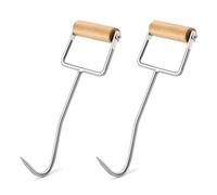 HDYEGY 2 Pack Hay Hook,Metal Hay Hook with Wooden Handle,Perfect for Picking Up Hay Bales,12-1/4"
