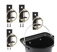 HDYEGY 4 Pcs Water Bucket Hook with Pin Heavy Duty Wall Mounted Equestrian Bucket Hooks Hangers Horse Feed Bracket for Horse Stall Stable Barn,Black