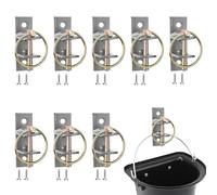 HDYEGY 8 Pcs Water Bucket Hook with Pin Heavy Duty Wall Mounted Equestrian Bucket Hooks Hangers Horse Feed Bracket for Horse Stall Stable Barn,Silver