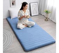 Hdylianx Japanese Floor Mattress,Roll Up Tatami Mat Sleeping Pad Foldable Roll Up Mattress for Lounger Bed Dorm Camping and Student Dormitories 92x190CM (Blue)