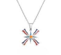 Hdyrpex 2.5cm Assyrian Lamassu Star Pendant Necklace Stainless Steel Ancient Mesopotamian Protective Deity Jewelry for Men Women