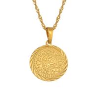 Hdyrpex 2cm Coin Pendant Necklaces For Women Men Arab African Middle Eastern Coin Stainless Steel Pendant Necklace