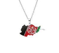 Hdyrpex Afghanistan Map Flag Pendant Necklace For Men Women Stainless Steel Necklace