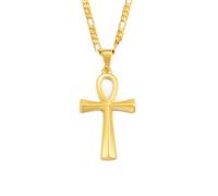 Hdyrpex Ancient Egypt Symbol Ankh Pendant Necklaces For Women Men African Amulet Stainless Steel Pendant Necklace