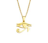 Hdyrpex Ancient Symbol Egypt Eye Pendant Necklaces For Women Men African Amulet Egyptian Stainless Steel Pendant Necklace