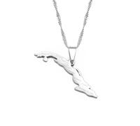 Hdyrpex Cuba Map With Cities Pendant Necklace For Women Men Map Of Cuba Stainless Steel Pendant Necklace