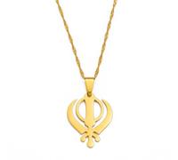 Hdyrpex Sikhism Necklace Pendant Sikh Khanda Jewelry India Pakistan Malaysia Punjab Religious Gift for Men Women