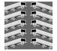 Hidden Aluminum Curtain Track White, Ceiling Mount, Built-in Room Divider Sliding Rail, Commercial Metal Recessed Partition Bar, Complete Kit(2m/6.5ft)