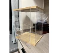 HDYZJQ Large Square Acrylic Display Box With Light & Door, Commercial Home Clear Acrylic Boxes Plastic Containers/Dustproof Cube, for Collections Storage(20x20x45cm/8x8x18)