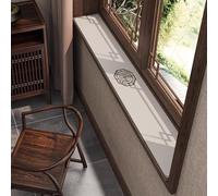 HDYZJQ Table Runner/Window Sill Waterproof Pad, Customized Narrow Bay Window Protection Mat for Anti Pet Scratch, White Brown Non-Slip Cover, Easy to Clean(White,20x300cm (8x118in))