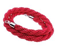 HDYZJQ Twisted Queue Barrier Rope for Clubs Hotel Bank Hospital, 2/3/4/5/6/7/8/9/10ft Nylon Braided Ropes with Silver Hook, Crowd Control Stanchion Ropes (Color : Red 1, Size : 2ft (0.6 m/24 in))