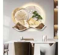 HDZNDH Modern 3D Wall Art Decor Clock, Creative Silent Wall Clocks With LED Light, Plug-in Power Supply Moon Home Hanging Decor, For Bedroom, Kitchen, Home, Office, School, Hotel