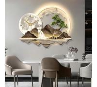 HDZNDH Modern 3D Wall Art Decor Clock, Creative Silent Wall Clocks With LED Light, Plug-in Power Supply Moon Home Hanging Decor, For Bedroom, Kitchen, Home, Office, School, Hotel