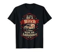 He Called Me A Bitch I Called Him an Ambulance Value Graphic T-Shirt, Men, Black, L