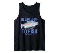 He Called Me to Fish Matthew 4 19 Bible Verse Tank Top