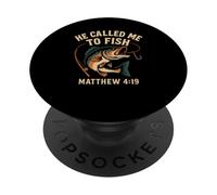 He Called Me To Fish Matthew 4:19 Christian Fishing PopSockets Adhesive PopGrip