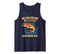 He Called Me to Fish Matthew 4:19 Faith Fishing Fisherman Tank Top