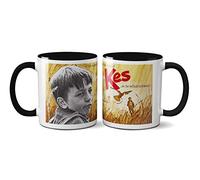 He Called The Kestrel Kes Mug - Retro Movie 60s Friends Novelty Gift Idea Tea Coffee Novelty Heavy Duty Handle Dino Coated Dishwasher/Microwave Safe Sublimation Ceramic (Black Handle)