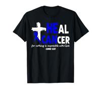 He Can Heal Cancer Colon Cancer Awareness Cross Christian T-Shirt