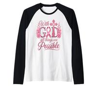 He Can Heal Cancer For With God Nothing Will Be Impossible Raglan Baseball Tee