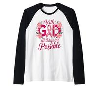 He Can Heal Cancer For With God Nothing Will Be Impossible Raglan Baseball Tee