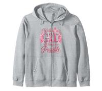 He Can Heal Cancer For With God Nothing Will Be Impossible Zip Hoodie