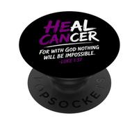 He Can Heal Cancer Pancreatic Cancer Christian Bible Verse PopSockets Adhesive PopGrip