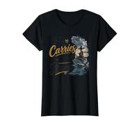 He Carries Me Through Storms Christian Faith Value Graphic T-Shirt, Women, Black, S