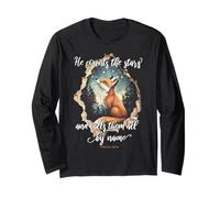 He Counts the Stars and Calls Them All by Name Bibel Verse Long Sleeve T-Shirt
