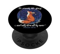 He Counts the Stars and Calls Them All by Name Christian Fox PopSockets Adhesive PopGrip