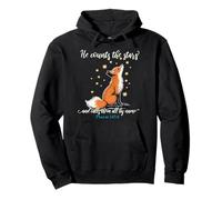 He Counts the Stars and Calls Them All by Name Christian Fox Pullover Hoodie