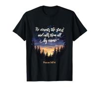 He Counts The Stars and Calls Them All by Name Psalm 147:4 T-Shirt